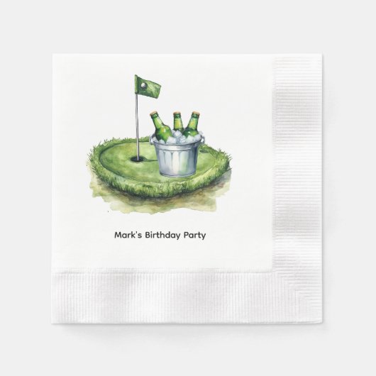Golfer  Let's Par Tee for Party  縁ありカクテルナプキン (正面)