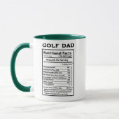 Golfer Nutrition Facts Funny Golf Dad Gift マグカップ (左)