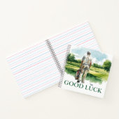 Golfer on fairway with text Good Luck  ノートブック (内部)