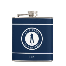 Golfer Par-Tee Funny Golf Monogram Humor For Him フラスク
