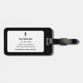 Golfer Personalized Name Modern Black & White ラゲッジタグ (裏面横)