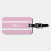 Golfer Personalized Name Modern Pink & White ラゲッジタグ (正面横)