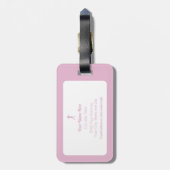 Golfer Personalized Name Modern Pink & White ラゲッジタグ (裏面縦)