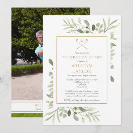 Golfer Photo Celebration of Life Funeral 招待状