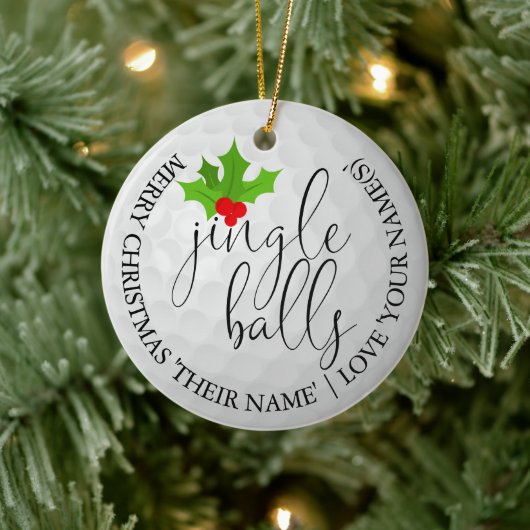 Golfer Photo Christmas Golf Gift Jingle Balls セラミックオーナメント (ツリー)