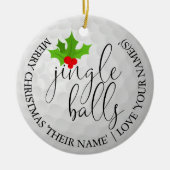 Golfer Photo Christmas Golf Gift Jingle Balls セラミックオーナメント (正面)