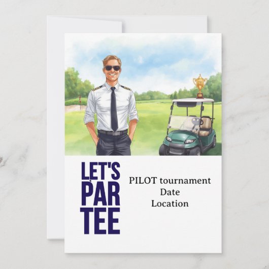 GOLFER Pilot Aviation Industry Golfer  招待状 (正面)
