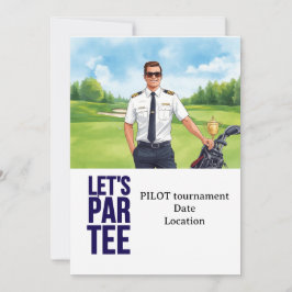 GOLFER Pilot Aviation Industry Golfer  招待状