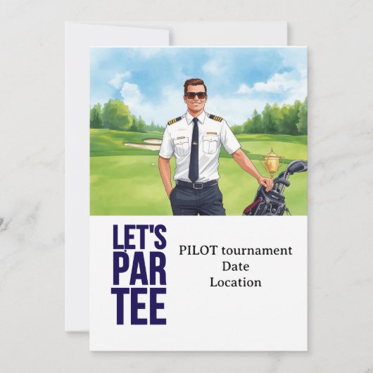 GOLFER Pilot Aviation Industry Golfer 招待状 (正面)