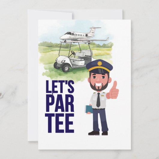 GOLFER Pilot Aviation Industry Golfer 招待状 (正面)