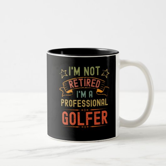 Golfer retirement 2022 funny retired golf player ツートーンマグカップ (右)