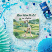 Golfer retirement par tee party golfing on course ペーパープレート (パーティー)