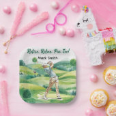 Golfer retirement par tee party golfing on course ペーパープレート (パーティー)