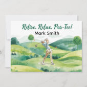 Golfer retirement par tee party golfing on course 招待状 (正面)