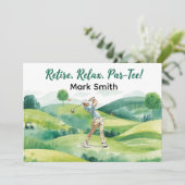 Golfer retirement par tee party golfing on course 招待状 (スタンド正面)
