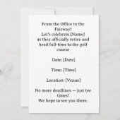 Golfer Retirement Party  招待状 (裏面)