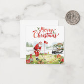 Golfer Santa Claus Golfing Christmas Holiday ノートカード (正面/裏面インサイチュ)
