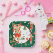 Golfer Santa Claus Golfing in Minnesota on Green ペーパープレート (パーティー)