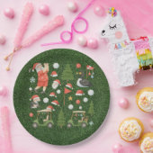 Golfer Santa Claus Golfing in Minnesota on Green ペーパープレート (パーティー)