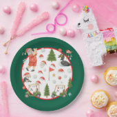 Golfer Santa Claus Golfing in Minnesota on Green ペーパープレート (パーティー)