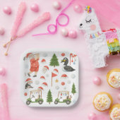 Golfer Santa Claus Golfing in Minnesota on Green ペーパープレート (パーティー)