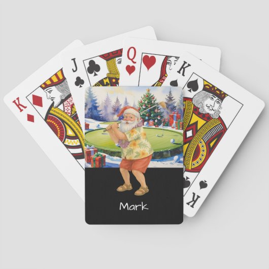 Golfer Santa is golfing wears Hawaii Shirt トランプ (裏面)