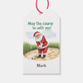 Golfer Santa on Green for Christmas  ギフトタグ
