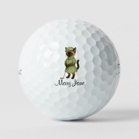 Golfer themed Woman Bachelorette Bride Cat Lovers ゴルフボール (正面)