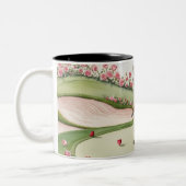 Golfer themed Woman Bachelorette Bride Cat Lovers ツートーンマグカップ (左)