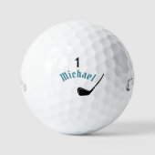 golfer's ball with name and number one ゴルフボール (正面)
