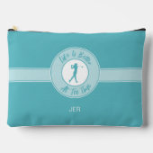 Golfers Life Better at Tee Time Female Golfer Teal アクセサリーポーチ (正面)