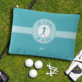 Golfers Life Better at Tee Time Female Golfer Teal アクセサリーポーチ