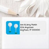 golfers return address label golf balls on blue ラベル (インサイチュ)