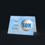 Golfing誕生日カードfor Son カード<br><div class="desc">ゴルファー素晴らしまたはゴルフ大事な行事用のおもしろいカード。空気を介し飛んでいるてゴルフボール。</div>