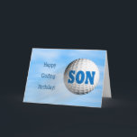 Golfing誕生日カードfor Son カード<br><div class="desc">ゴルファー素晴らしまたはゴルフ大事な行事用のおもしろいカード。空気を介し飛んでいるてゴルフボール。</div>