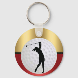 Golfing ball and golfer Elegant background キーホルダー