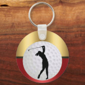 Golfing ball and golfer Elegant background キーホルダー (正面)