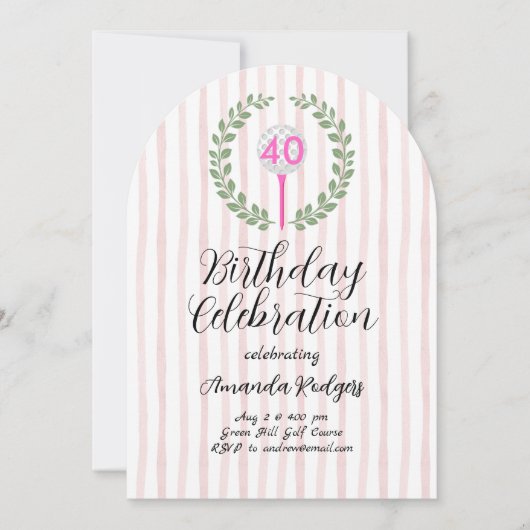 Golfing Birthday Party 招待状 (正面)