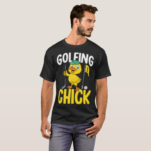 Golfing Chick Women Cute Golfing Ladies Golf Tシャツ (正面フル)