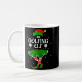Golfing Elf Christmas Family Girls Women Elf Squad コーヒーマグカップ (左)