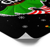 Golfing Elf Christmas Family Girls Women Elf Squad ポスター (角)