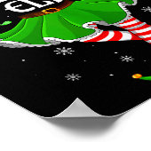 Golfing Elf Christmas Girls Women Elf Squad Xmas F ポスター (角)