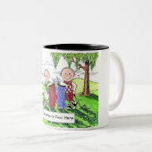 Golfing Friends – 男性と男性の漫画 ツートーンマグカップ (正面右)