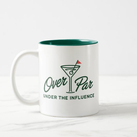 Golfing Gift Over Par And Under The Influence Golf ツートーンマグカップ (左)
