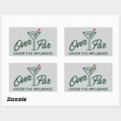 Golfing Gift Over Par And Under The Influence Golf 長方形シール (シート)