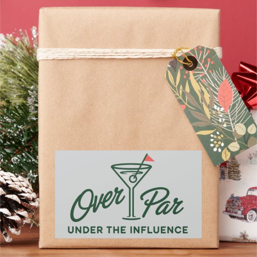 Golfing Gift Over Par And Under The Influence Golf 長方形シール (クリスマス)
