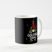 Golfing Gnome Buffalo Plaid Family Christmas Pajam コーヒーマグカップ (正面右)