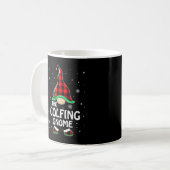 Golfing Gnome Buffalo Plaid Family Christmas Pajam コーヒーマグカップ (正面左)