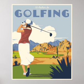 Golfing poster ポスター