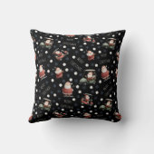 Golfing Santa on Black クッション (裏面)